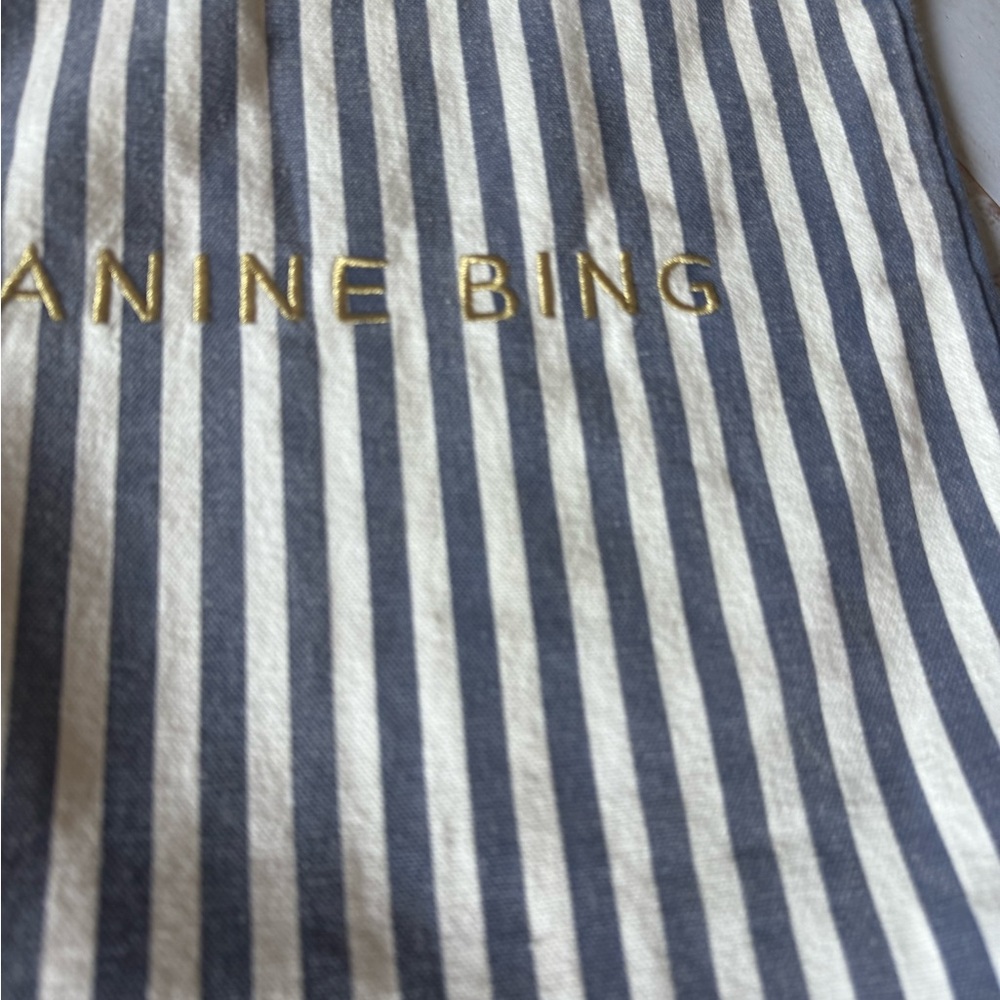 Anine Bing Blue and White Striped Tote - Picture 2 of 4